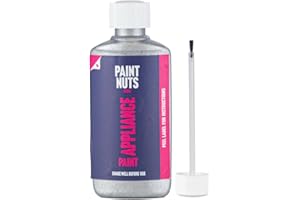 Paintnuts 50ml Appliance Touch-Up Paint for Kitchen & Bathroom – Quick Drying Repair Bottle & Brush – Ideal for Radiators, Showers, Fridges, Ovens, Sinks, Chips & Scratches - Metallic Silver - Gloss