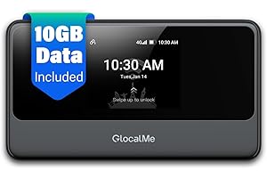 GlocalMe MeowGo Router WiFi Móvil 4G, DL 390 Mbps/UL 150 Mbps, Internet Móvil para 200 Países Globales, Sin Necesidad de SIM, WiFi Portátil para Viajes sin Contrato con 10GB de Datos en Europa