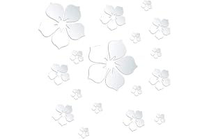 3D Flower Mirror Wall Stickers, akrylväggkonst, dekaler, 18 st 1