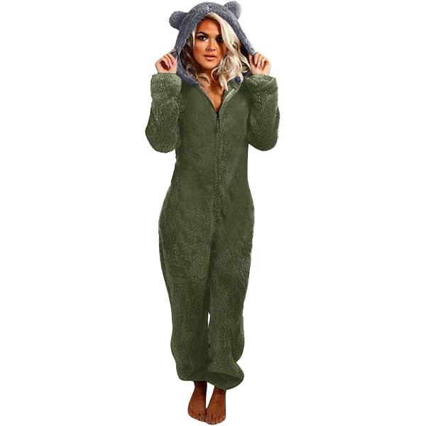 Pyjama Combinaison Fille Avec Capuche Oreilles De Chat - Grenouillère Polaire Chaude Fermeture Éclair - Taille 110 à 160 (3-12 Ans) - Pour Automne Et Hiver - Loungewear Doux