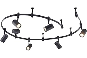 Lindby Luminaire sur rail électrique Delila à intensité variable (Moderne) en Noir Métal e. a. pour Salon & Salle manger (à 6 lampes, GU10) Rail 1 phase projecteur