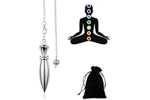CJQRL Pendolo Radioestesia, Argento Pendolo Egizio, Pendolo Divinatorio, Pendolo a Cono in Rame Metallo, per Divinatorio Radiestesia Esoterismo Divinazione Pendolino Egiziano(4)