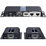 AGPtEK 1x2 HDMI Extender/Splitter Device Ultra HD 1080P over CAT6/CAT6A/CAT7 Cable - support EDID | POE | up to 40m/131FT | IR Remote Control, 20~60Hz Pass