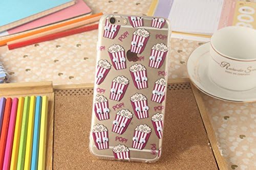 Dkang Fashion Cartoon Cute 3D Moving Eye Eyeball,Popcorn,Fries,Banana,Black Cat,Cactus,Ice Cream Clear Case For iPhone 6/6S Plus 5.5" (005)