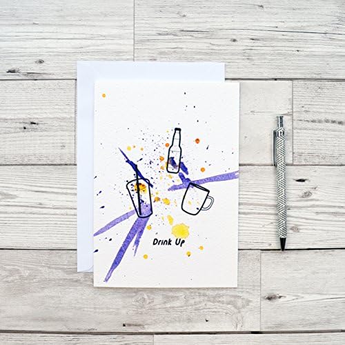 Drink Card - Unique Birthday Card - Watercolour Greeting card - Card for friends - Drinking card - Hipster Birthday Card - Drinking gift