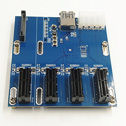 Hrph Neue PCIe 1 bis 4 PCI Express 1X Steckplätze Riser Card Mini ITX zu extern 4 PCI-e Slot ad - 3