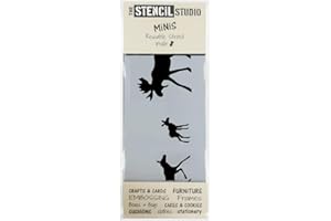 The Stencil Studio - Stencil MiNiS - Moose Family Stencil - Reusable Stencil Ideal for Home décor, Furniture upcycling, Cake Decorating, cardmaking and Scrapbooking. (10709)