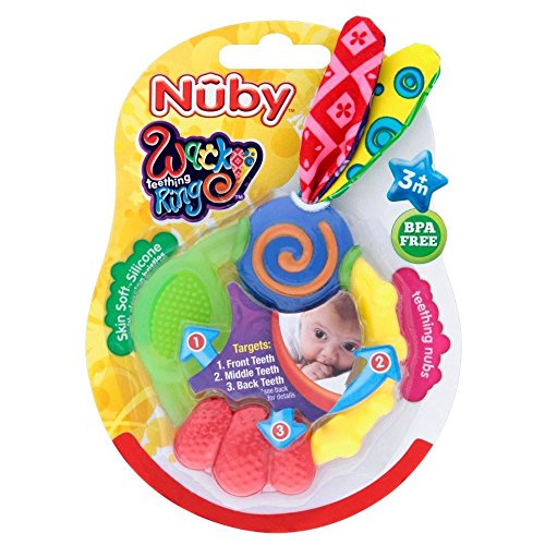 Preisvergleich Produktbild Nuby Wacky Anneau de dentition 3mois + - Paquet de 6