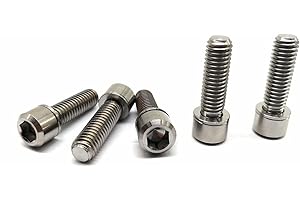 RISON-Titanium Pernos de Vástago de Bicicleta en Titanio M6x18mm, 5 Piezas Tornillos de Varilla de Bicicleta Pernos de Fijación para Potencia Bici, Soporte de Botella de Agua Bici MTB