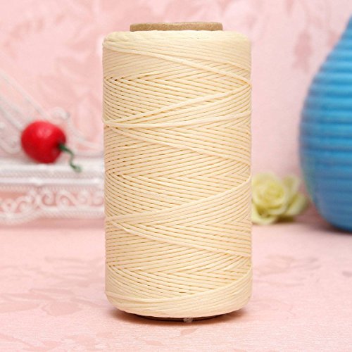 KING DO WAY Naehgarn 260M leder naehen gewachst faden 1mm Naehfaden fuer meissel schuhe gepaeck setzen Beige 260m - 3
