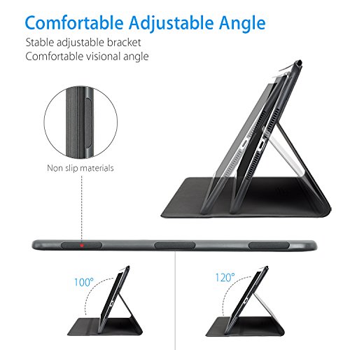 AUAUA iPad Pro 9.7 Hülle, iPad Pro 9.7 PU Leder Tasche Schutzhülle Schal + Clear Schutzfolie(Gift) für Apple iPad Pro 9.7 Zoll Apple Tablet - 4
