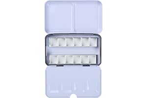 MEEDEN Palette Aquarelle Vide de Poche: Boîte Aquarelle de Voyage en Métal avec 12 Demi-Godets - Palette de Peinture Portable pour Artistes et Amateurs de Peinture