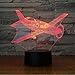Produktbild Fushoulu Flugzeug Nacht 3D Lampe 7 Farbwechsel Stecker Usb Kinderzimmer Licht Schöne 7 Farbwechsel 3D Lampe Weihnachtsschmuck Geschenk Für Baby