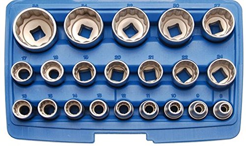 BGS Steckschlüssel-Einsätze 12,5-1/2, 12-kant, 8-36 mm, 21-teilig, 2267