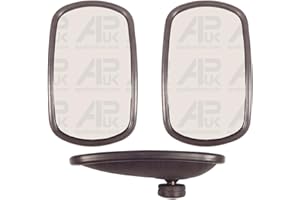 APUK Pair of Universal Wing Mirror Head & Glass 10" x 6" Tractor Digger Lorry Truck