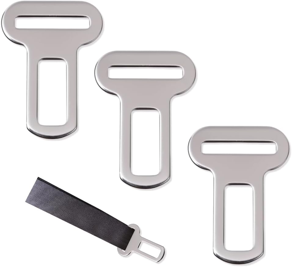 HMCEY 3 Piezas Anclaje Cinturon Seguridad Perro,Pinza Cinturon Seguridad Coche,Clip de Hebilla para Cinturón,Clip para Asiento de Coch,Accesorio de Cinturón de Seguridads Universal,Conector de Metal