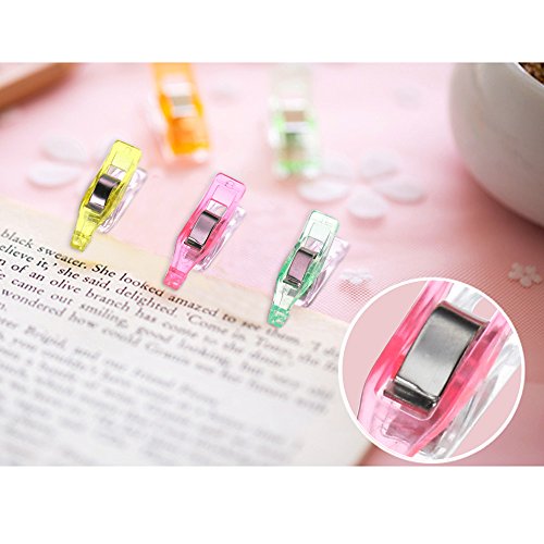 Anpro 60 Stück Klammer, Nähen Zubehöre Stoffklammern, 27*4mm 6 Farben Spitz Wonder Clips - 5
