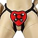 Produktbild SEE-X® Universal Fetisch Strapon-Harness, Umschnall-Gurt für Dildos mit rundem Standfuß, BDSM Bondage Rollenspiel Umschnalldildo, Herz, rot/schwarz, OneSize - Frauen Erotik-Toy Mod-Nr 9056