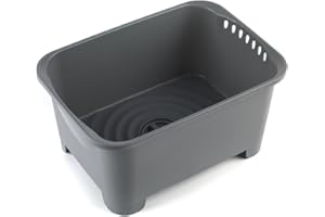 Beldray LA042873 lavado y drenaje con tapón, 8L lavaplatos con tapón de drenaje, lavaplatos para cocina y campista con válvula de drenaje,