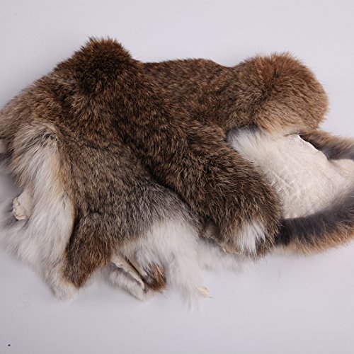 URSFUR Erstklassige Felle aus Kaninchen Echte Tierfell Kaninchenfell Kanin Hasenfell 18.5*11Inches -weiß - 7