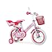 Produktbild Hello Kitty Romantic Kinderfahrrad Mädchen Fahrrad (12 Zoll, V-Brakes, Kettenschutz, inkl. Stützräder, Korb, Klingen, Seitenspiegel, Puppensitz) rosa