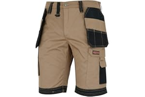 WRIGHT FITS WrightFits Holster Short de Travail Homme Noir, Gris et Kaki - Short d'été Cargo de Combat de sécurité à Usage intensif - Multi Poches - Triple Couture - Vêtements de Travail durables