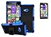 Produktbild Microsoft Lumia 540 Dual SIM/ Nokia Lumia 540(2015) Hülle mit Schutzfolie,TPU+PC Ultra Slim Silikon Tough Rugged Dual-Layer Hardcase with Built-in Kickstand Thin Stand Case,Wasserdicht Shockproof Anti Slip Stoßfest Protection Tasche Schutzhüllen für Microsoft Lumia 540 Dual SIM/ Nokia Lumia 540(2015) 5.0Zoll-[blau]+Schutzfolie