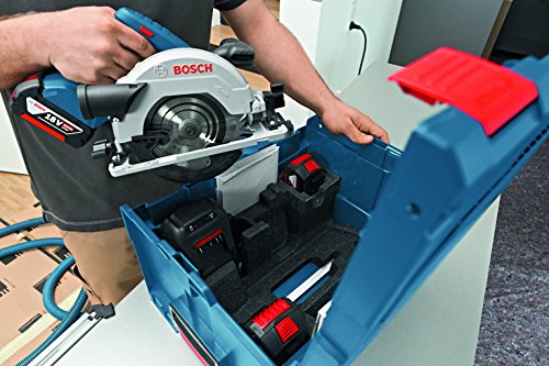 Bosch Professional GKS 18V-57 G Akku-Kreissäge, mit 2 x 18 V 5,0 Ah Akku, Schnitttiefe: 57 mm (bei 90°), L-Boxx, 06016A2100 - 4