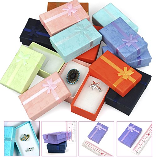 TRIXES Elegantes Geschenkboxenset mit Zierband und Schleife, rechteckig für Schmuckpäsentation - 3