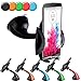 Produktbild 360 Grad Handyhalterung / KFZ Halterung für LG Handys z.B. LG G3 G3s G2 Mini L35 L40 L50 L65 L70 L80 L90 G Pro Lite E455 E43 D605 E410 E440 P875 E460 P710 E430 E975 P880 P936 P700 E610 T385 P720 F60 : Auto Halterung Halter Windschutzscheibe Car Holder Farbe schwarz