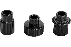 Doolitt Candle Holders Set of 3, Votive Glass Candle Stick Holders, Pillar Taper Decor Centerpiece for Table,Crystal Tea Light Candle Holders for Home Dinning Wedding Party Festival (3, Black)