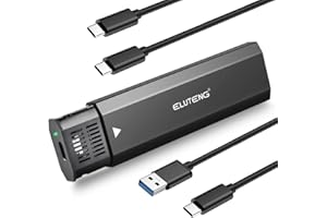 ELUTENG M.2 NVMe SATA SSD Enclosure 10Gbps USB 3.2 Gen2 to NVMe SATA Adapter Aluminum External Reader SSD Case for 2230/2242/2260/2280 SSD 4TB M-Key or B+M Key with USB C to C and USB A to C Cables