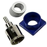 Deine Bohrungen sind exakt an der geplanten Stelle, weil die festgeklebte Führung den Bohrer sicher hält und du gratis 12 Klebepads mitgeliefert bekommst.