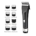 Hair Clippers, HanXiang Professional Cordless Rechargeable Barber Clippers with Ceramic Blade, 2000mAh Li-ion Battery, 8 Comb Guides ,Quiet Barber Clippers, Cordless rechargeable Haircut kit, Hair Trimmers for Men and Babies (balck)