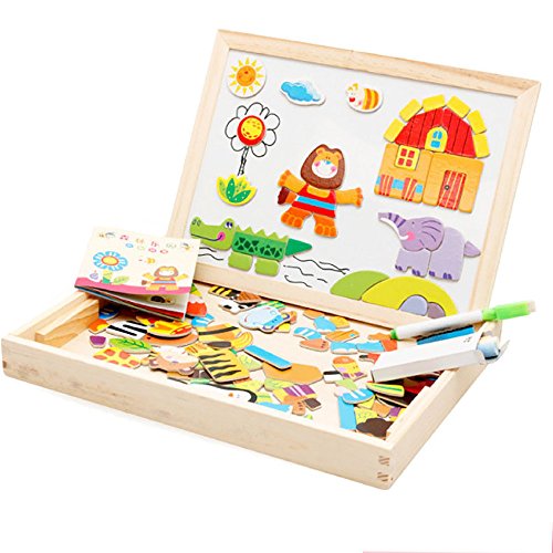 Rcool Baby Kid Wooden Jigsaw Magnetic Board Game Toy Multi-functional Early Learning Educational Puzzle Toy Child Gift Rcool Baby Kid Wooden Jigsaw Magnetic Board Game Toy Multi-functional Early Learning Educational Puzzle Toy Child Gift