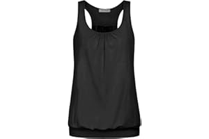 Van Der Rich ® - Camiseta de Tirantes Espalda Nadadora Escote Plisado - Mujer