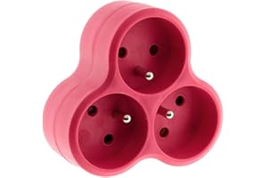 Zenitech 190837 Dreifach, dreieckig, 3 x 16 A, Rosa, transparent