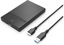 Cablet 2.5 Inch SATA USB 3.0 HDD/SSD Portable External Enclosure for 7mm and 9.5mm, Tool-Free Design, Supports UASP Max 6TB