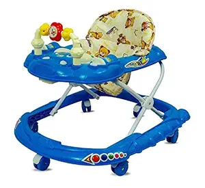 ODELEE Musical Activity Baby Walker 111 with Music & RATTLES & Adjustable Height for Kids (Blue)