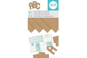 AMERICAN CRAFTS We R Memory Keepers Carta Kraft, 7,6 x 12,7 cm, 50 Fogli, Altro, Multicolore, Taglie Unica