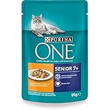Purina One Katzennassfutter Senior 7+, mit Huhn und grünen Bohnen, 24x85g