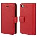 Produktbild iPhone 4 hülle, iPhone 4s Holster hülle,Bookstyle Handyhülle Premium PU Leder Tasche Flip Case Brieftasche Etui Handy Schutz Hülle für Apple iPhone 4 / 4s / - Rot