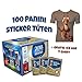Produktbild Panini WM Russia 2018 Sticker Display (100 Tüten) + gratis ICE AGE T-Shirt