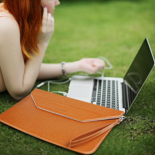 Vakoo MacBook Air 13 Hülle, Ultra Slim Schutzhülle Premium PU-Leder Sleeve Laptop Tasche für Apple MacBook Air (13,3 Zoll) – Braun - 9