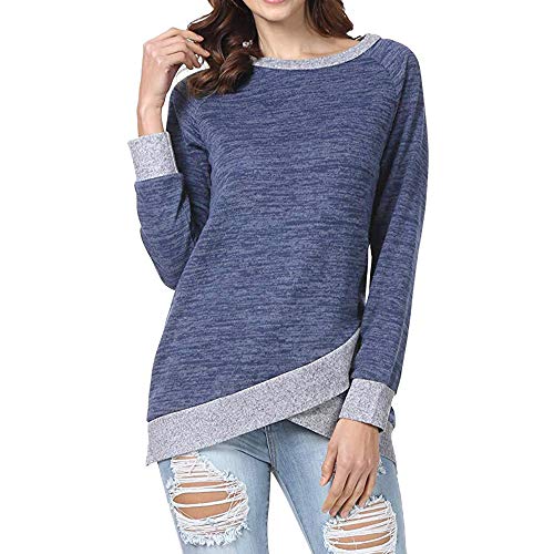 Amazon Ladies Winter Tunic Tops Women Autumn Long Sleeve Patchwork