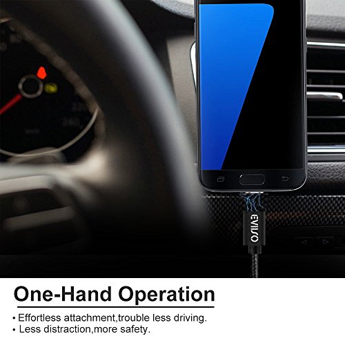 Magnetisches USB Ladekabel DatenKabel[1m/3.3ft],EVIISO Magnetisches High Speed USB 2.0 A Male auf Micro USB Synchronisations und Ladekabel – Geflochtenes 2.4A Schnellladekabel für Android-Geräte, Samsung Galaxy S7 S7 Edge S6, Sony, HTC, Motorola und mehr(Schwarz) - 6