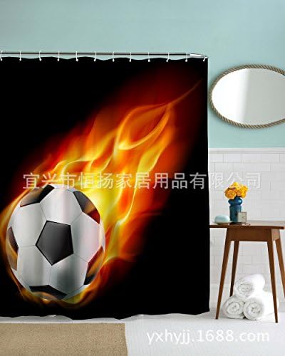 Thickening Waterproof Bath Curtain, Fire Fighting Digital Printing Waterproof Polyester Curtain,150X180