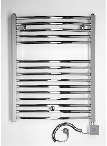 Electric bathroom heater, chrome, bent, available in different sizes, Towel rail, Towel dryers - 775h x 500b