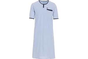 Henry Terre Męska koszula nocna, krótka piżama z kieszenią na piersi, koszulka do spania