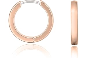 limerencia G23 Orecchini a Cerchio Anallergici per Orecchie Sensibili,Huggie Hoop Orecchini in Titanio 8 mm/10 mm/12 mm,Orecchini Argento/Oro/Oro Rosa per Donna Uomo Bambina